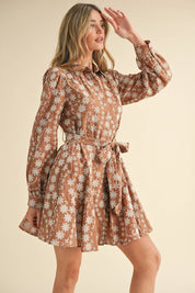 Floral Embrodiered Mini Dress