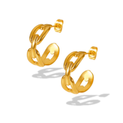 High Class Buckle 18K Gold Plated Hoops