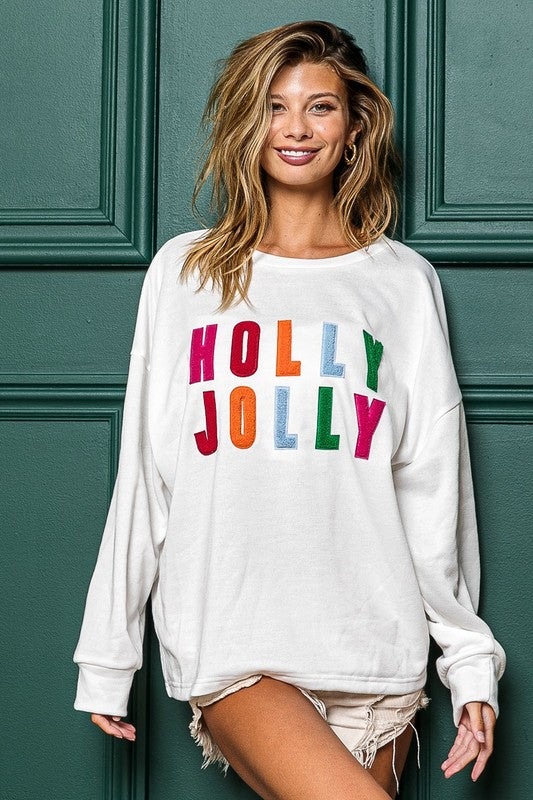 White Holly Jolly Sweatshirt