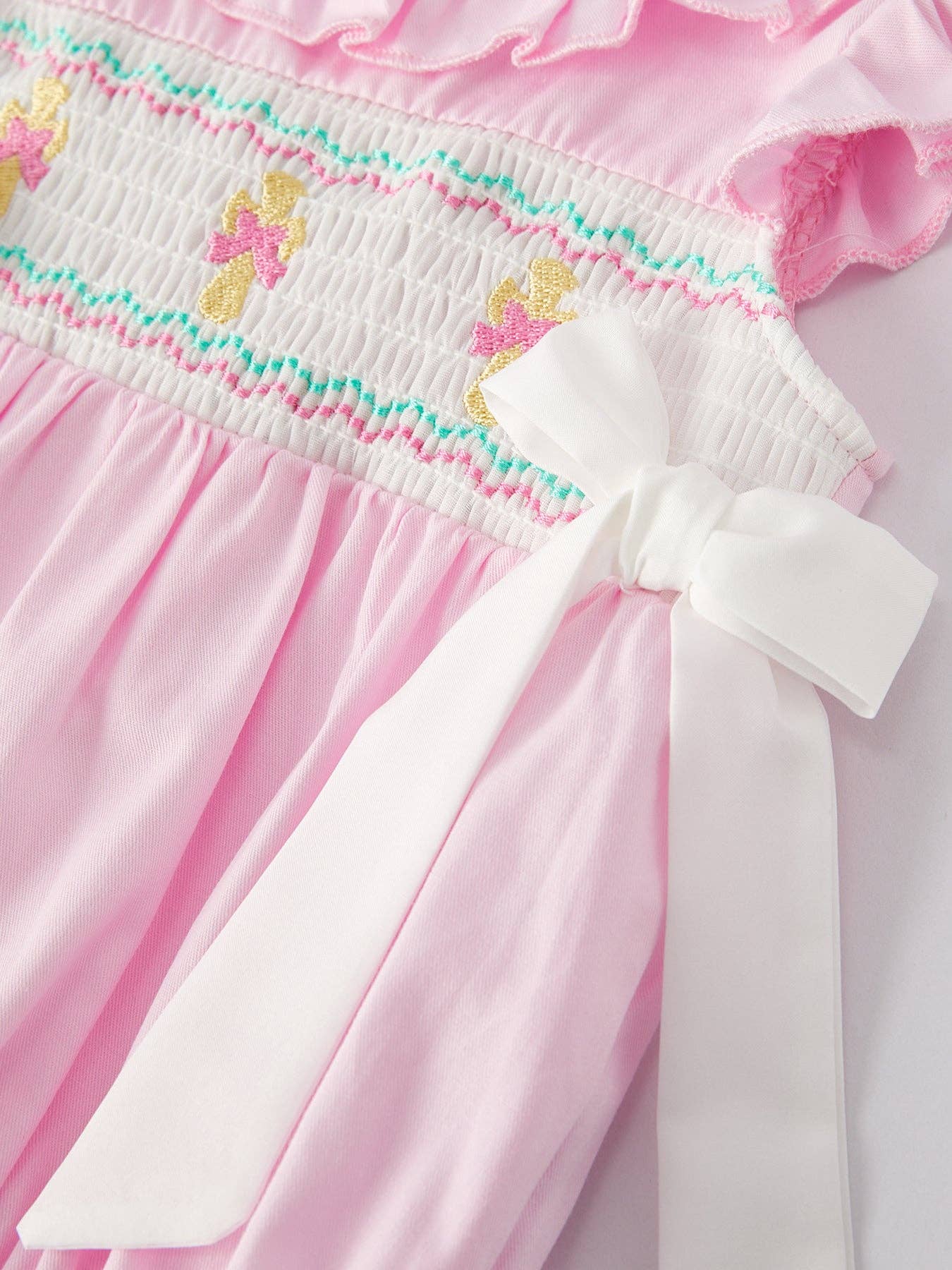 Easter Ruffles Girls Pink Romper