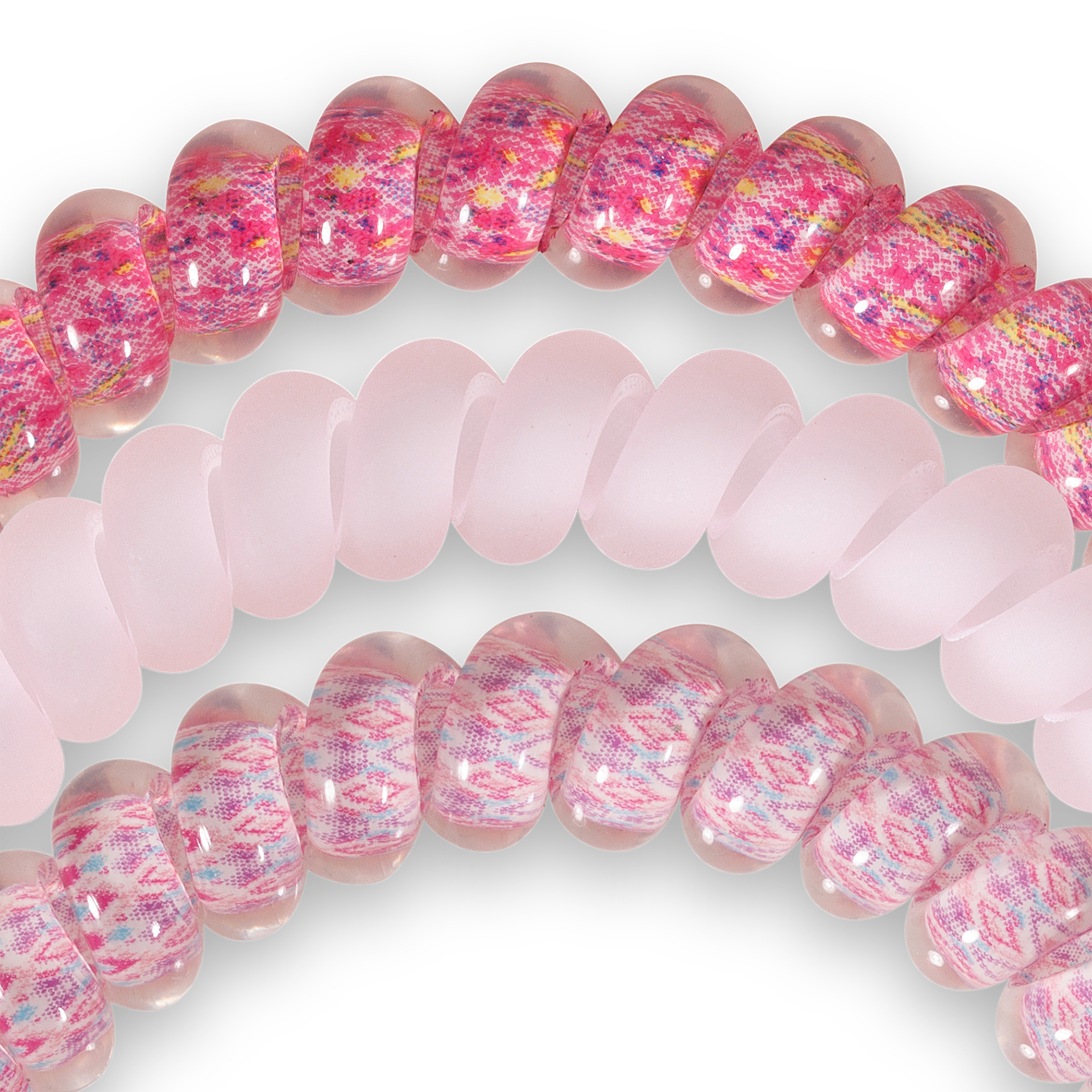 Spiral Hair Coils | Small | Made Me Blush showing doubles as a bracelet