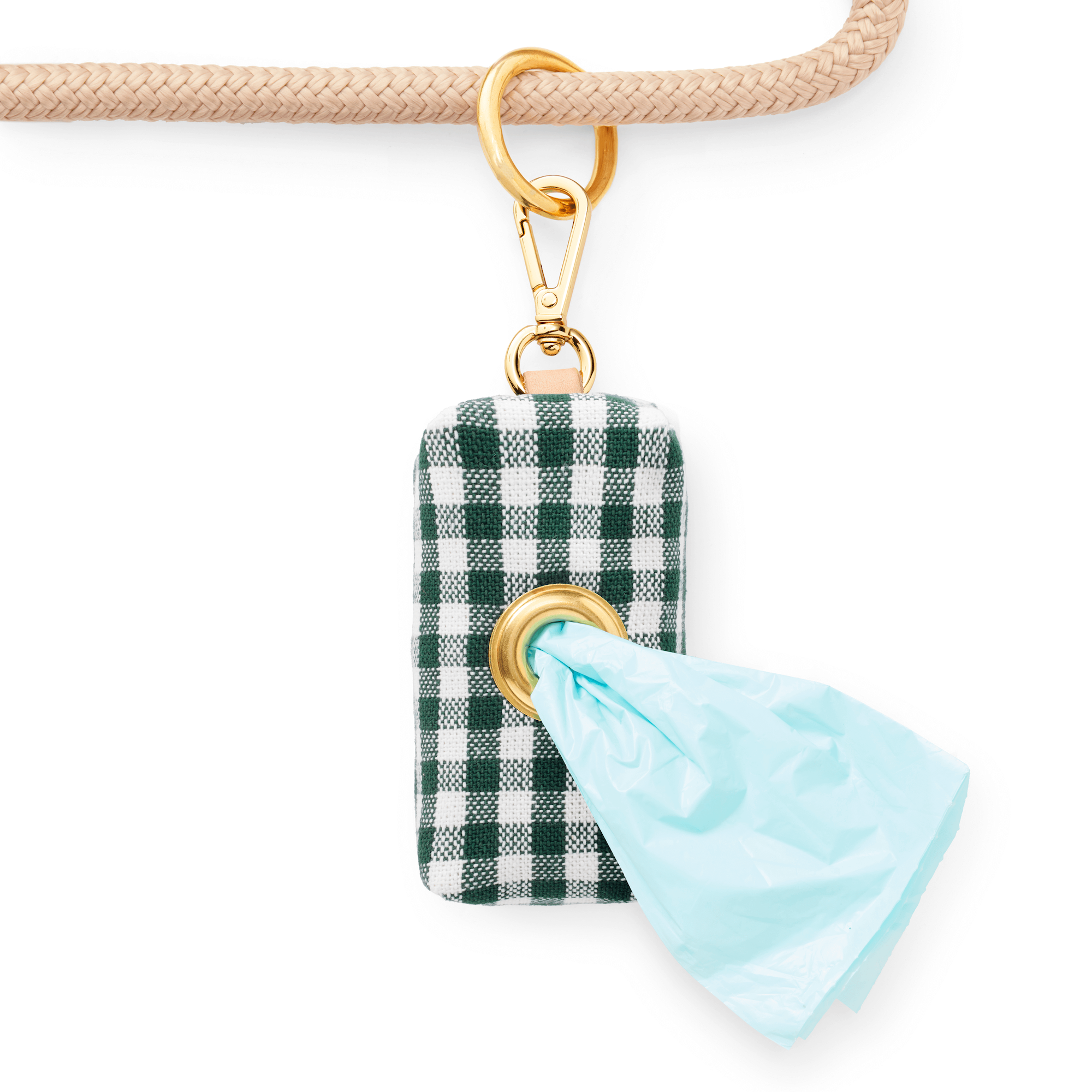 Evergreen Gingham Waste Bag Holder