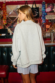 Nashville Gray & Blue Stripe Mockneck