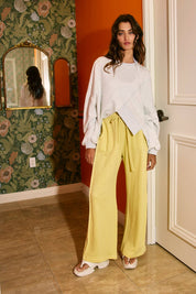 Yellow Drawstring Terry Sweatpants