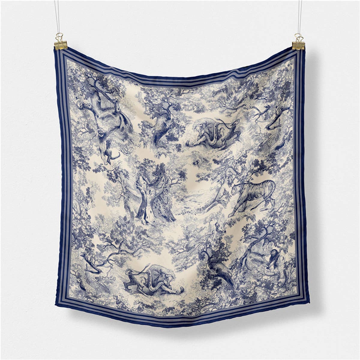 Blue Vintage Versatile Square Scarf showing color: blue