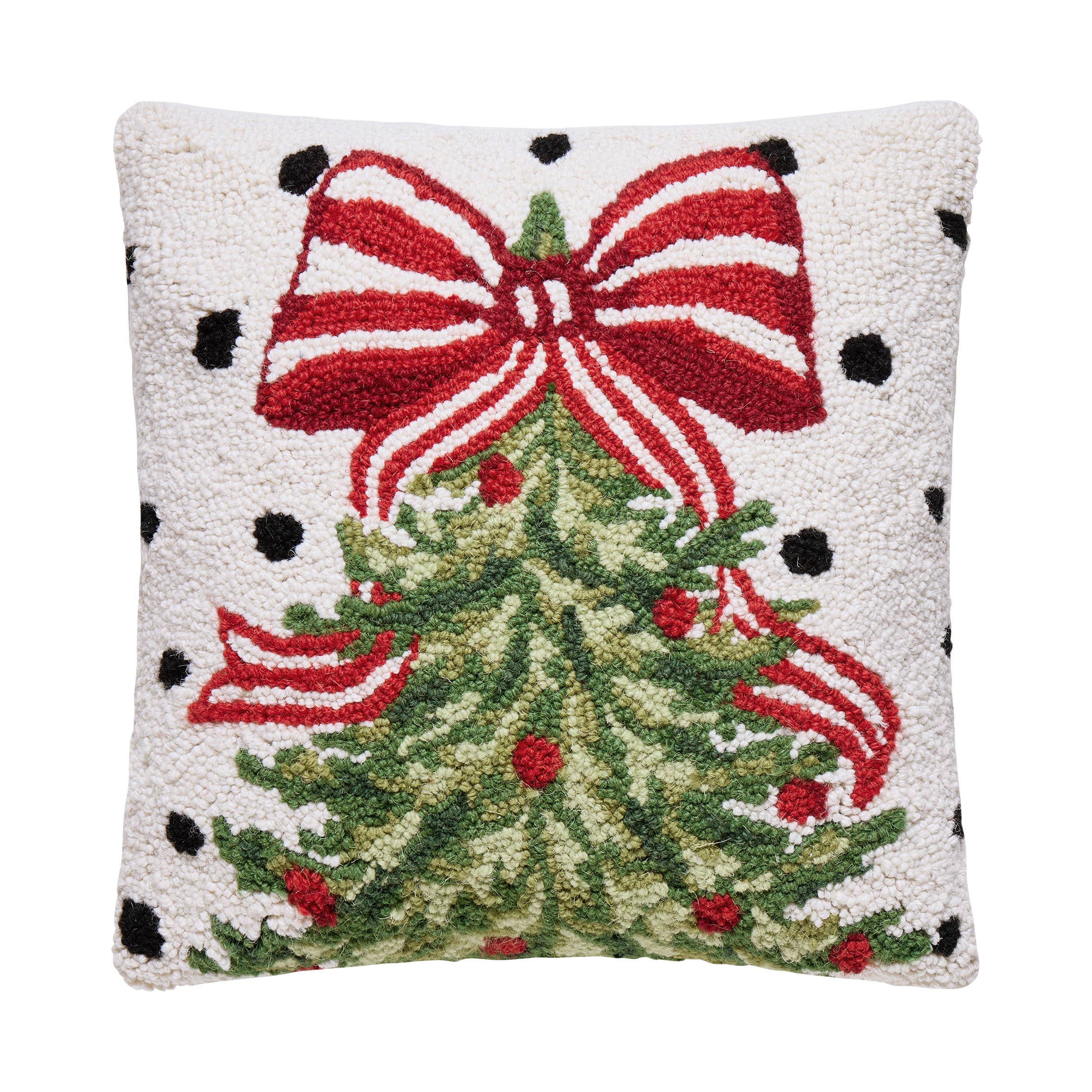 White Polka Tree Hook Pillow