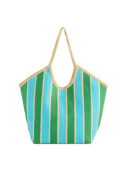 Blue & Green Striped Tote