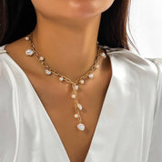 Boho Y Pearl Necklace