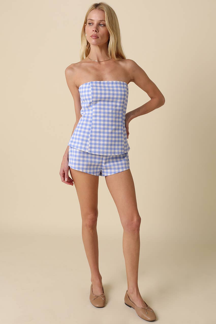 Blue Gingham Mini Set