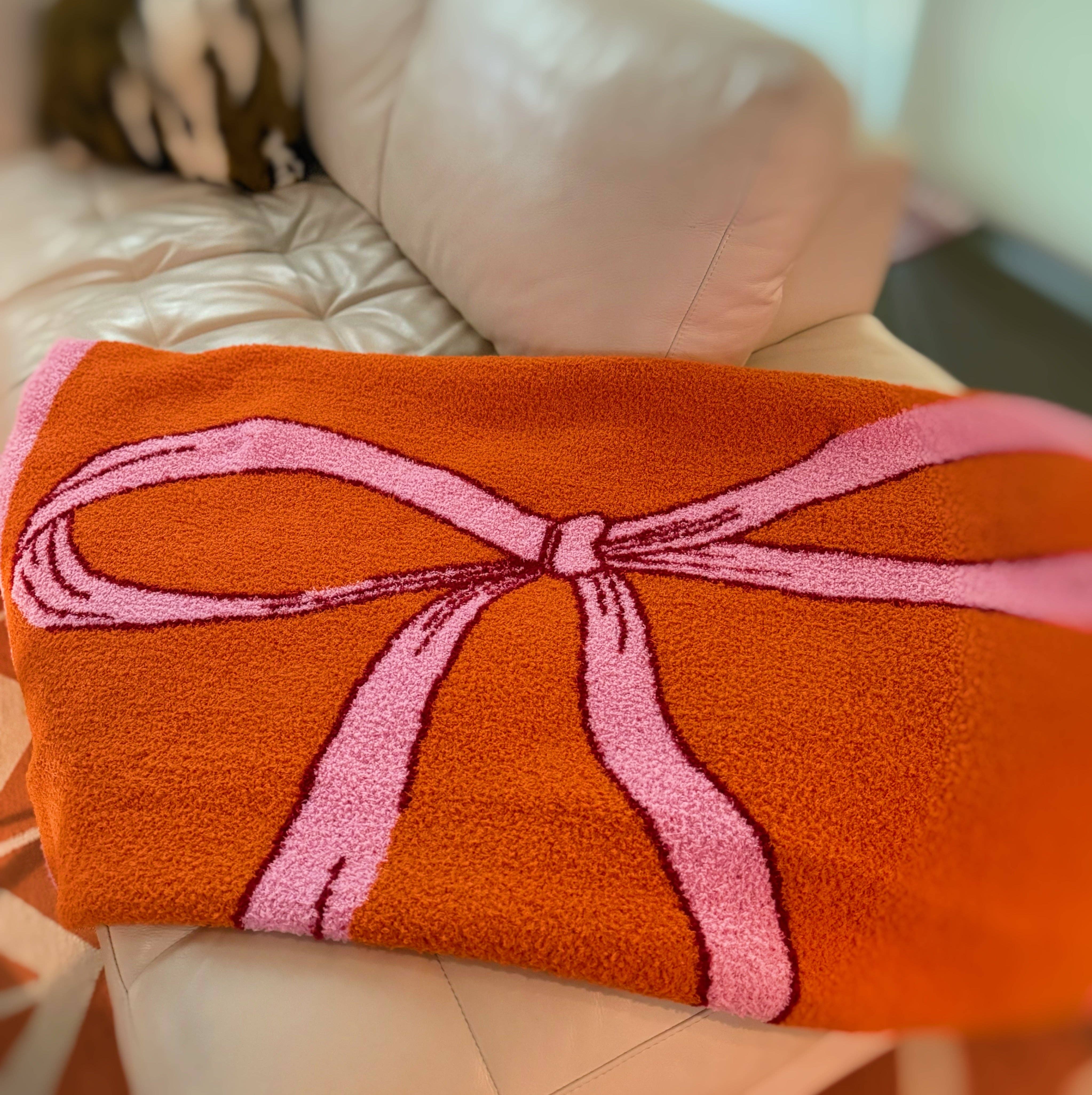 Orange Bow Coziest Blanket