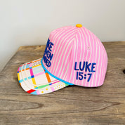 Pink Make Heaven Crowded Stripe Trucker Hat