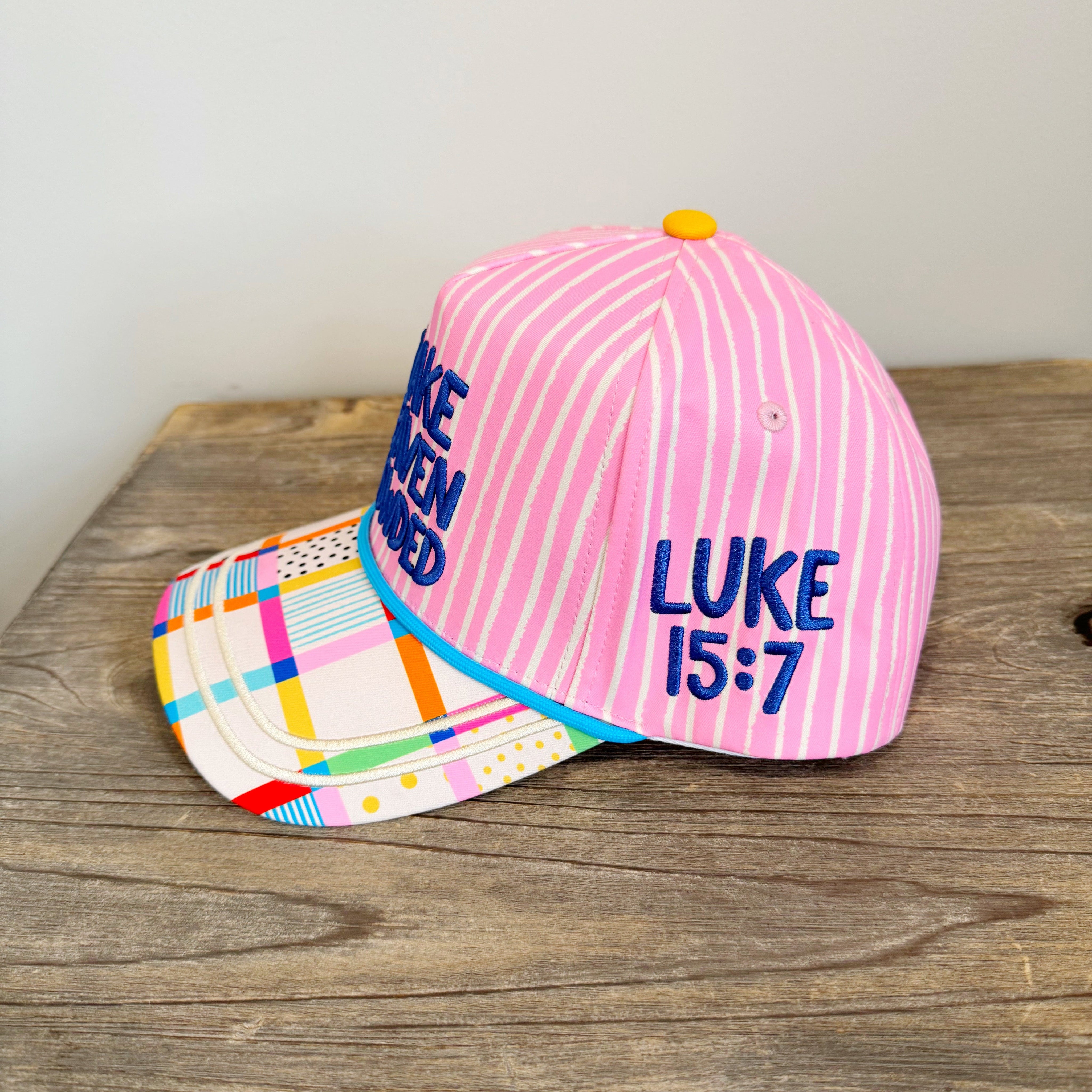 Pink Make Heaven Crowded Stripe Trucker Hat