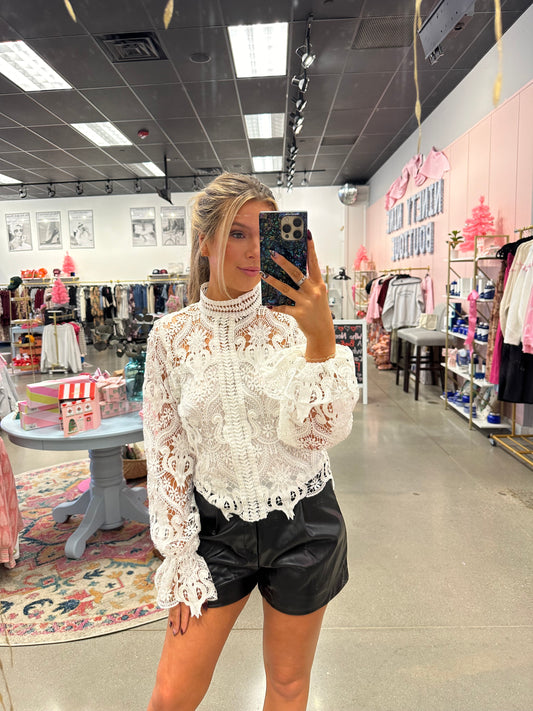 Cream Floral Lace Top