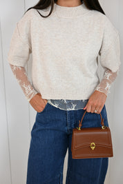 White Lace Long Sleeve Top