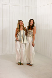 Blue Striped Tube Neck Top