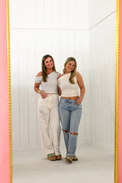 Blue Striped Asymmetrical Top