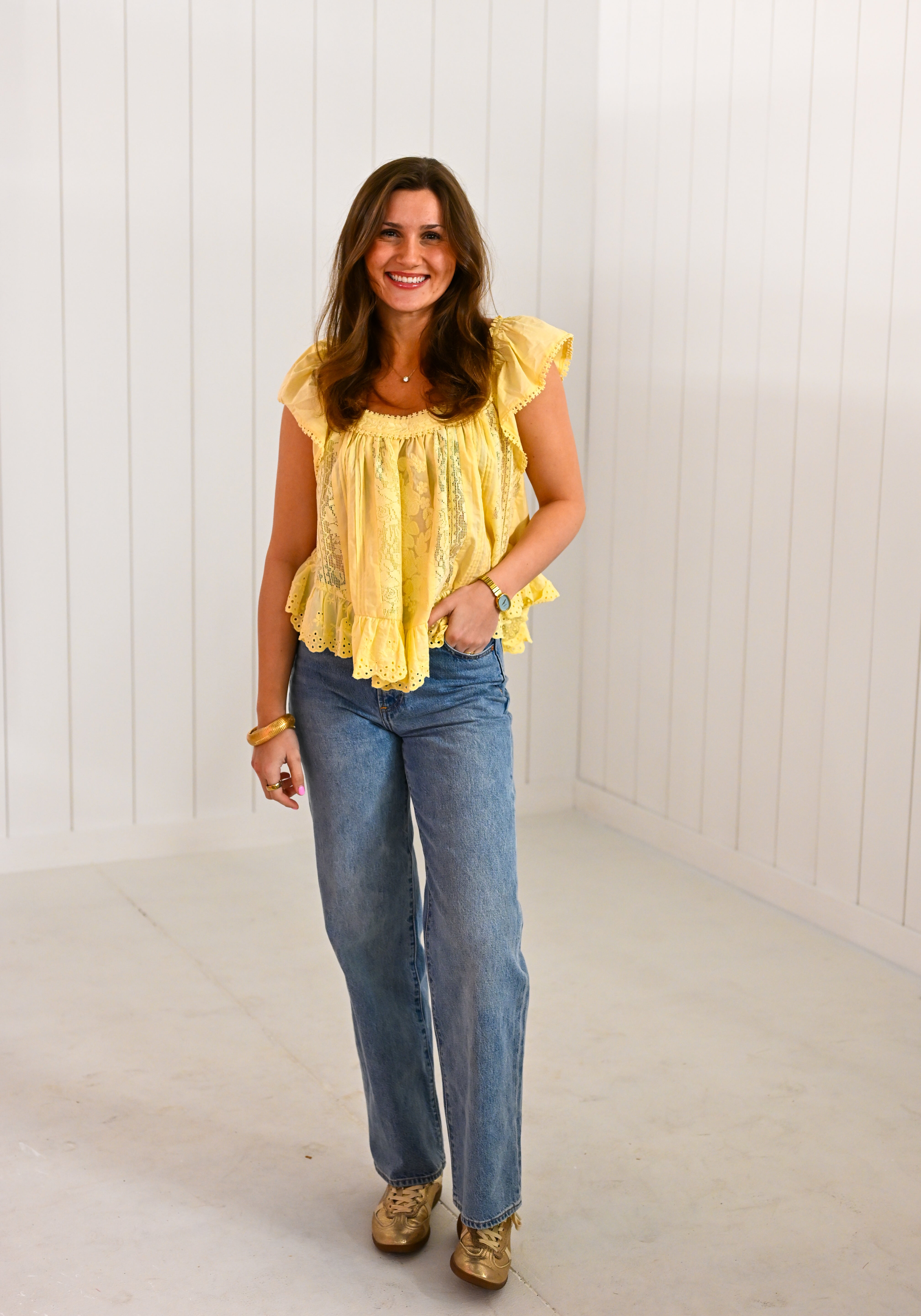 Yellow Lace Blouse
