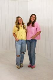 Yellow Short Sleeve Cardigan