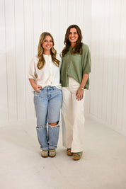 White Short Sleeve Sweater Cardigan