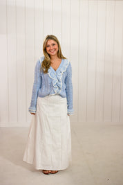 Blue Ruffled Cardigan