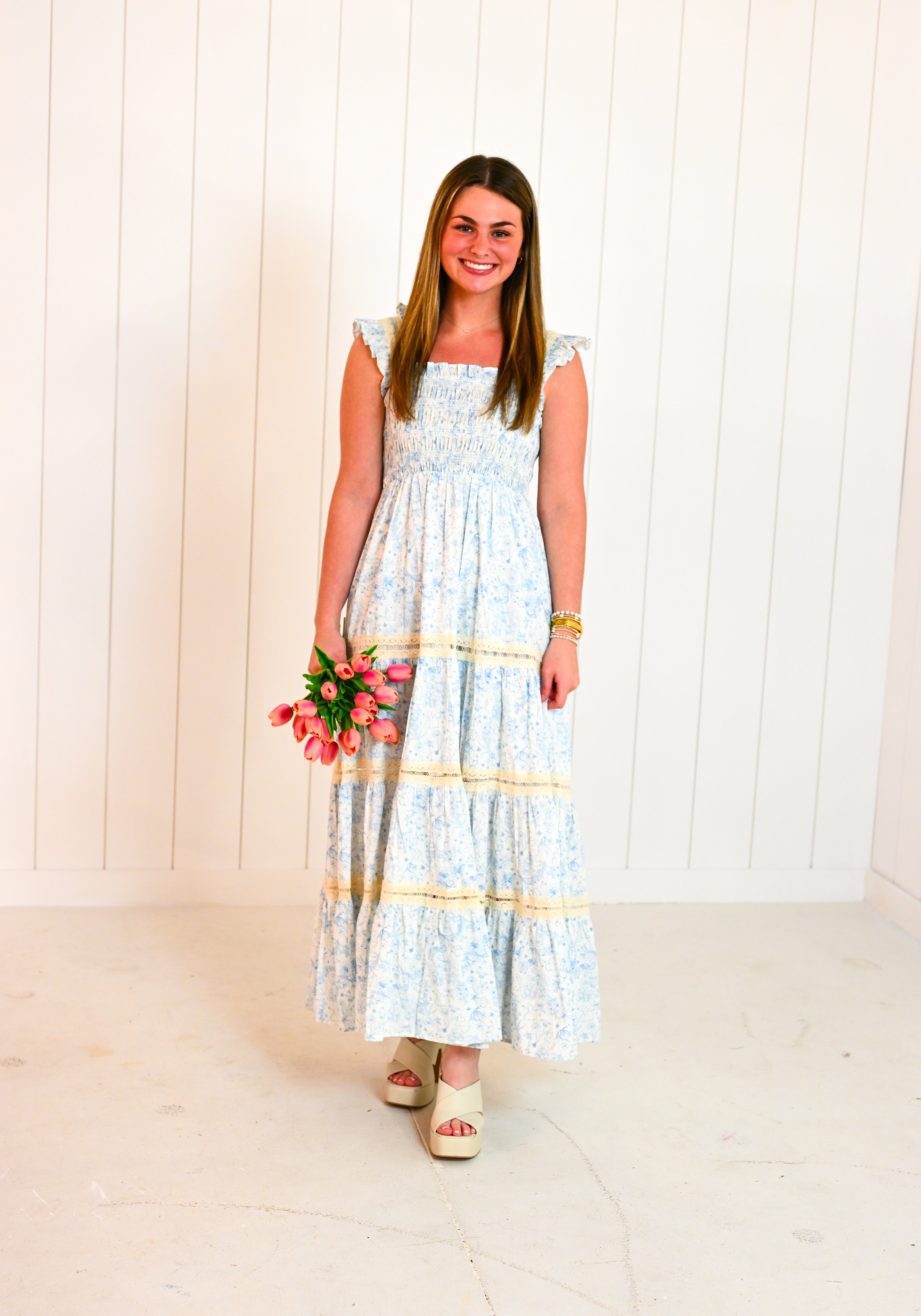 Blue Bunny Floral Maxi Dress
