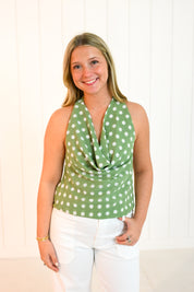 Green Polka Dot Top