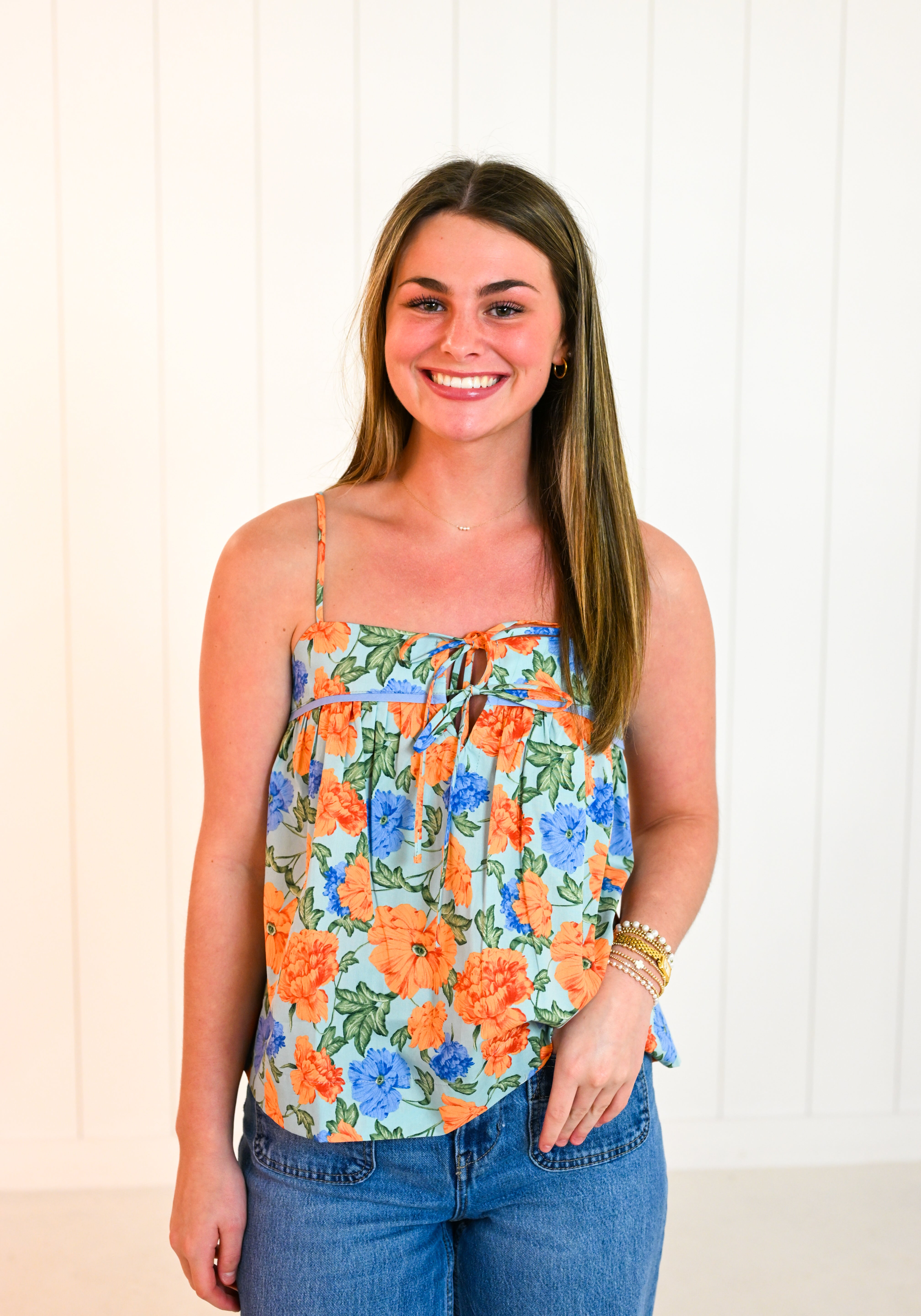 Orange Floral Top