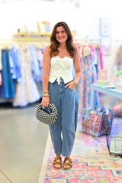 White Bow Detail Tube Top