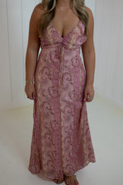 Pink Paisley Sleeveless Maxi Dress