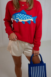 Red Fish Sweater