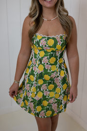 Lemon & Floral Mini Dress