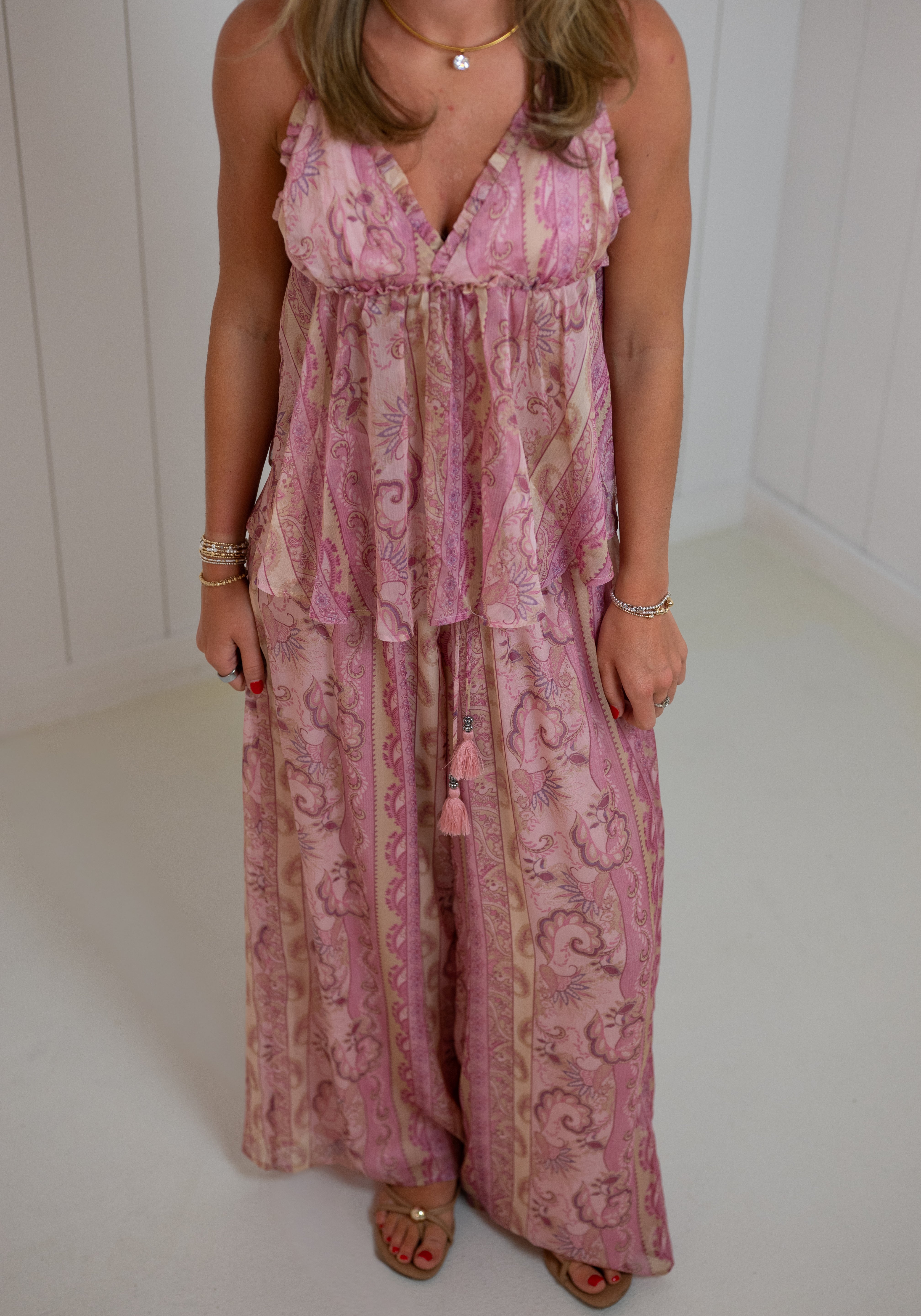 Paisley Print Babydoll Top