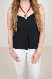 Black Simple Spaghetti Strap Top