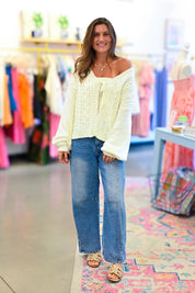 White Front Bow Tie Cardigan