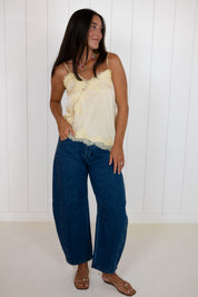 Yellow Satin Cami Top