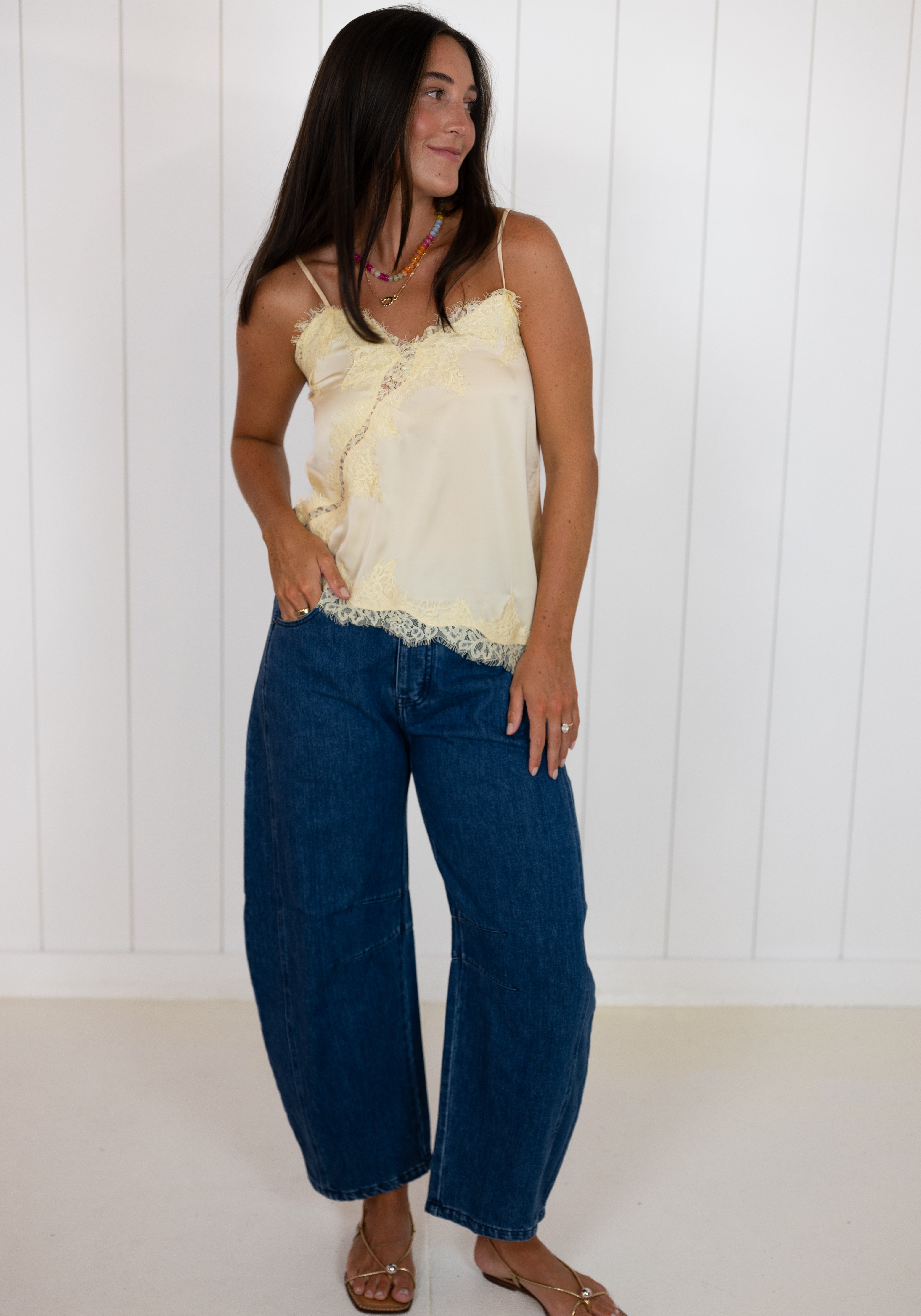 Yellow Satin Cami Top