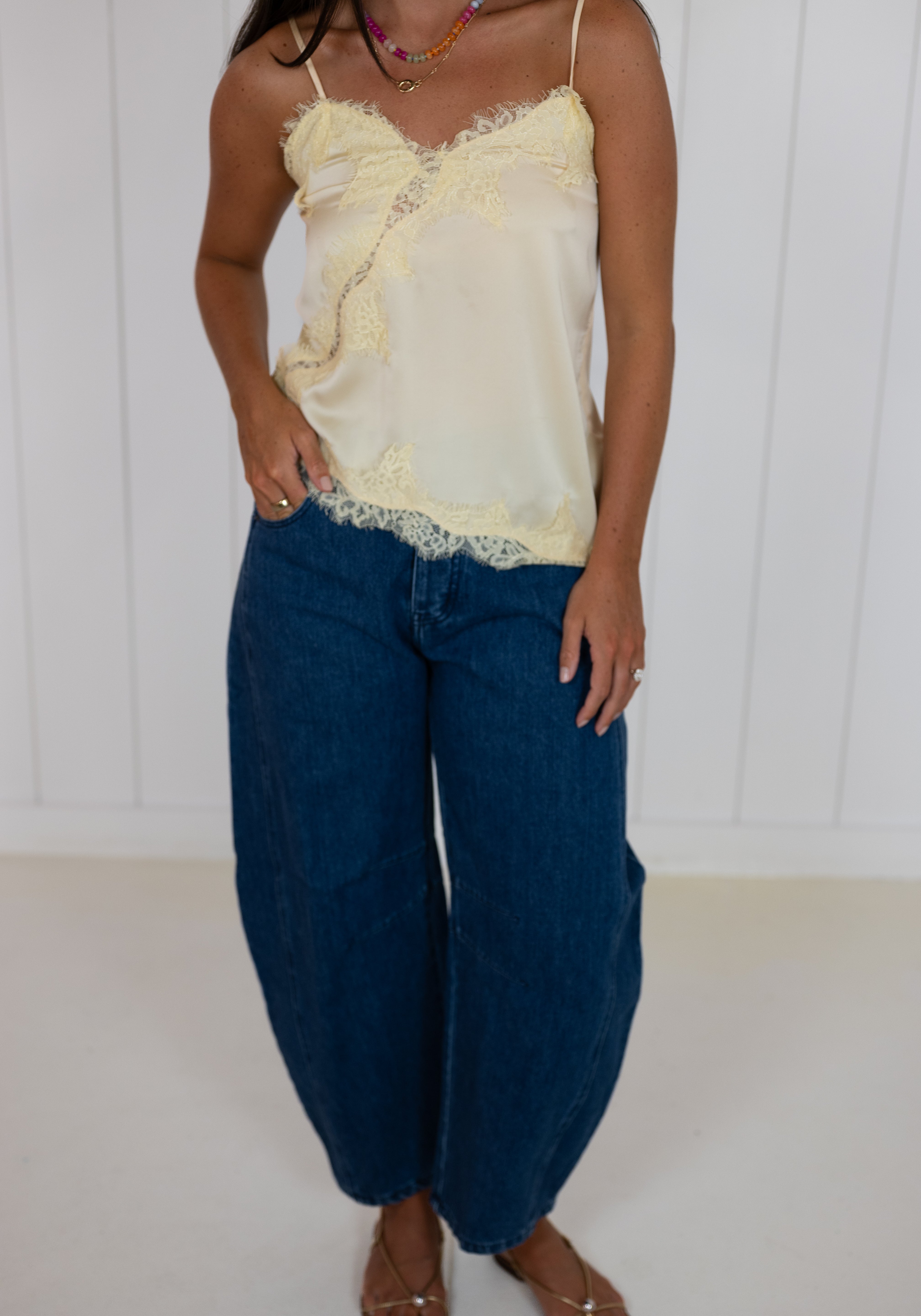 Yellow Satin Cami Top