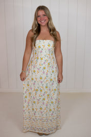 Nicole Strapless Floral Maxi Dress