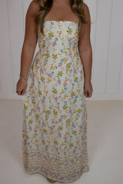 Nicole Strapless Floral Maxi Dress
