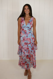 Floral V-Neck tiered Maxi Dress