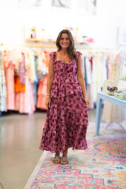 Floral Ruffled Tiered Midi Dress