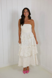 Jacquard Tiered Maxi Dress