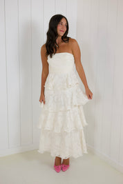 Jacquard Tiered Maxi Dress