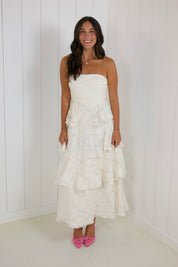 Jacquard Tiered Maxi Dress
