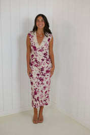 Purple Floral Skirt Set