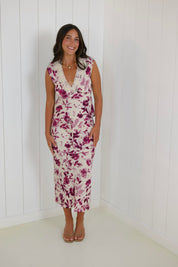 Purple Floral Skirt Set