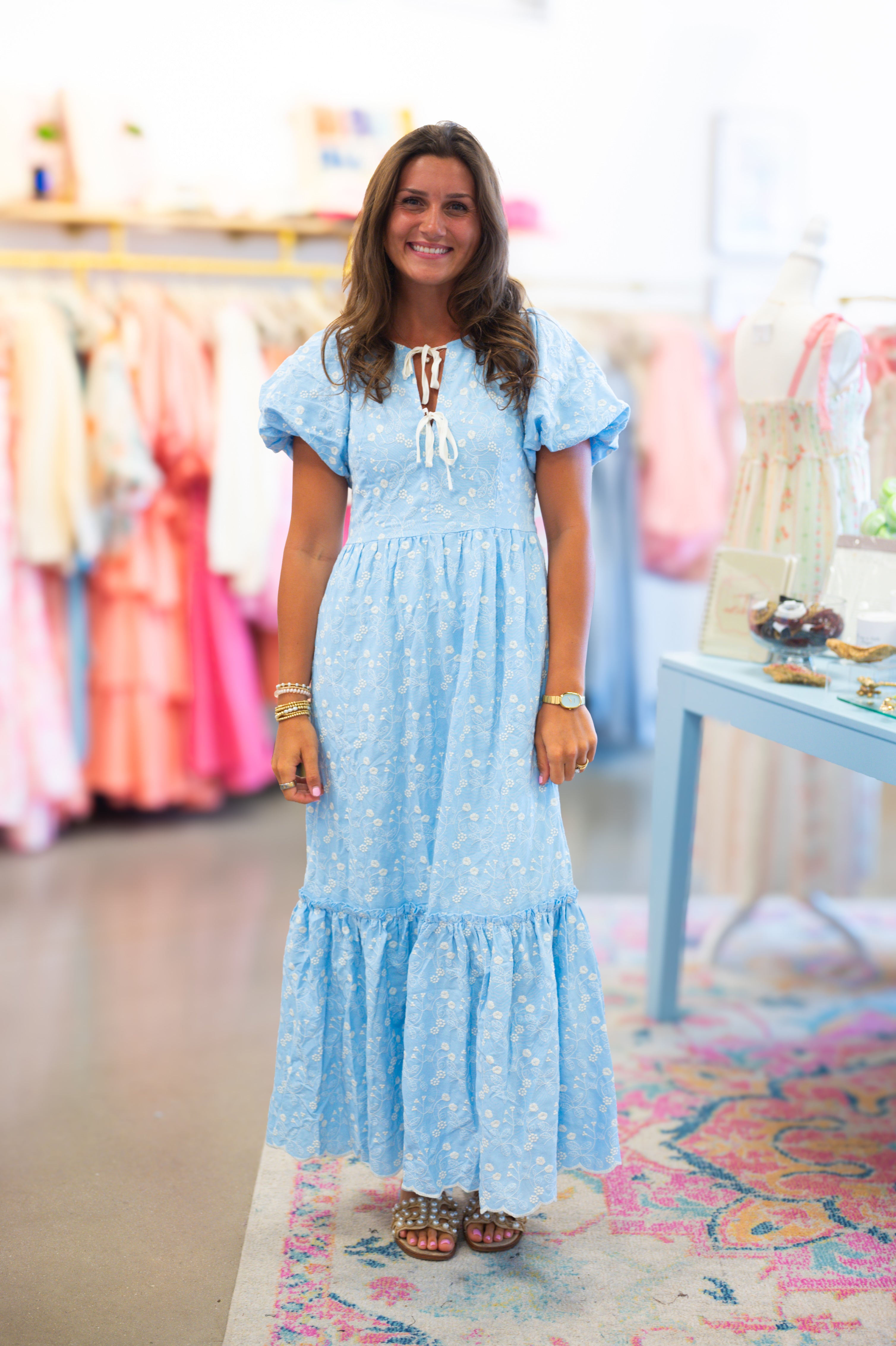 Blue Floral Maxi Dress