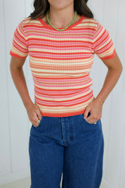 Orange Striped Baby Tee