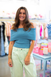 Dusty Blue Veena Top