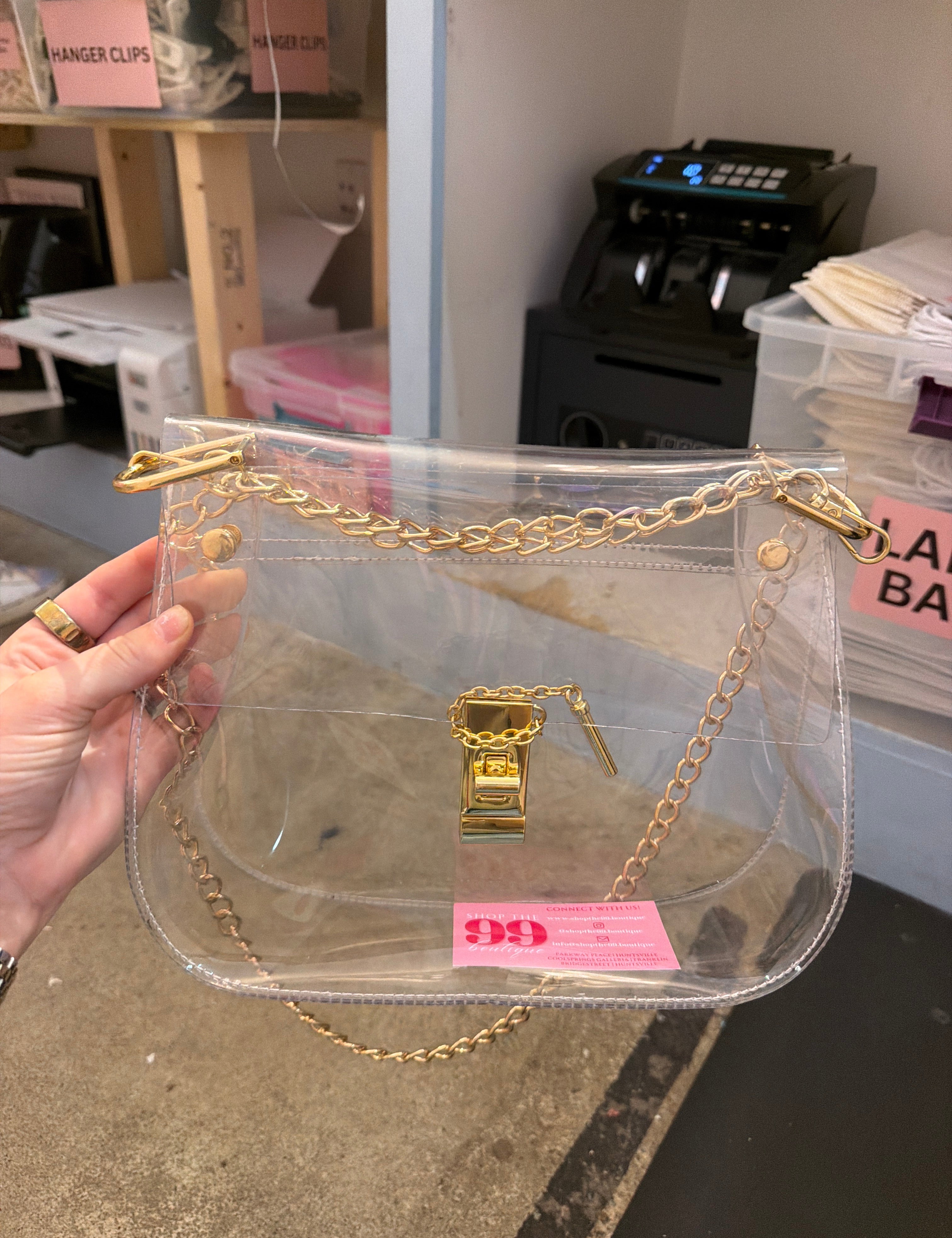 The Ginger Clear Bag at Ninety Nine Boutique